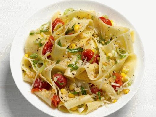 Фотографија јела - Папарделле са кукурузом и цхерри парадајзом