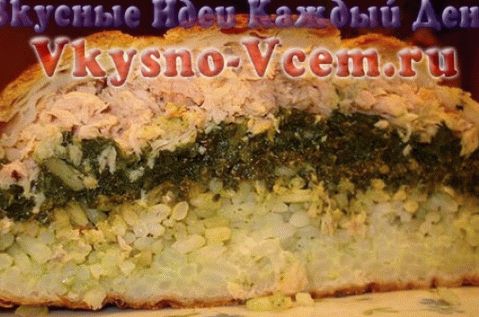 рибљи колач са пиринчем и луком