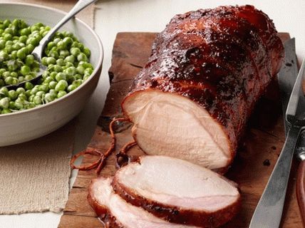 Фото печени свињски филе од зеленог грашка